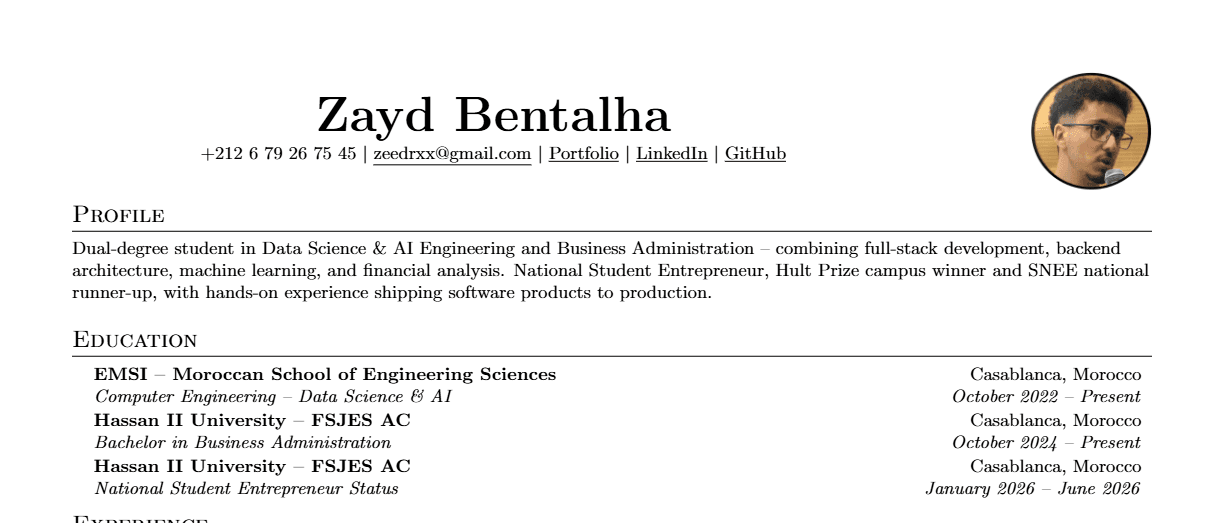 Top of the English CV